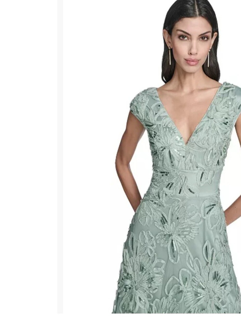 Eliza JWomen's V-Neck Ball Gown - Picture 2 of 14